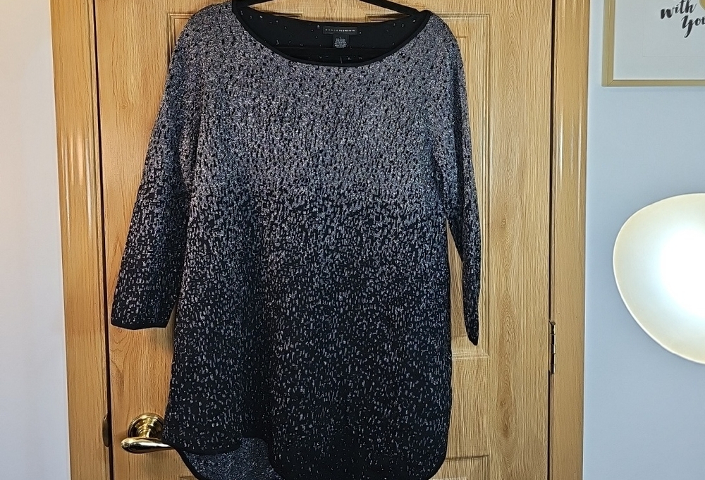 Grace Elements Black Top with Silver Accents